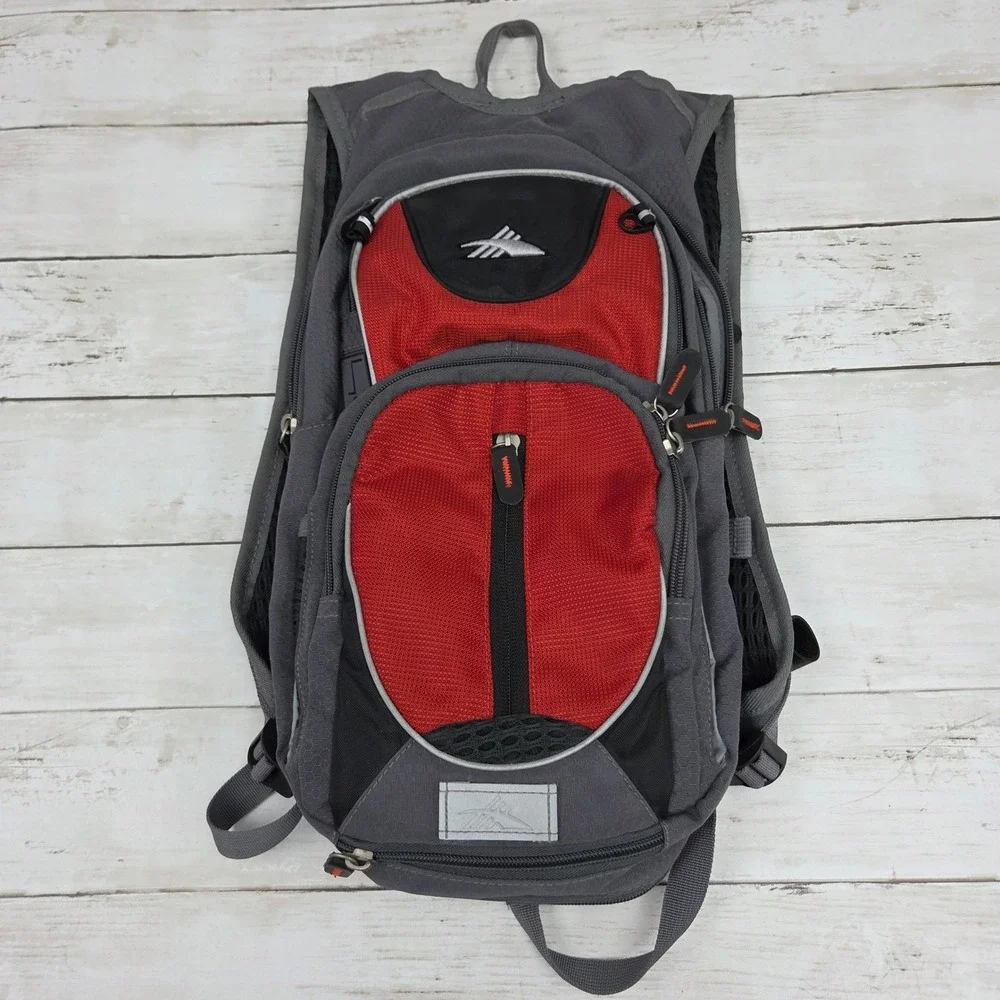 High‎ Sierra Backpack Gray Red Airflow Cooled Back Hydration Ready Sport